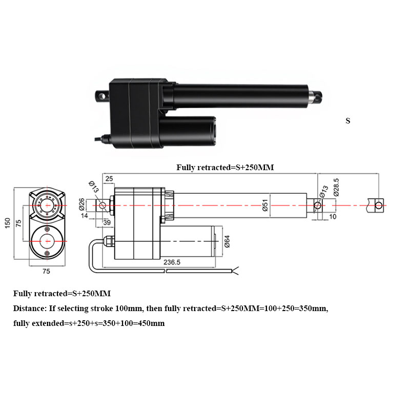 DC 12V 24V 7000N Linear Actuat - огляд і ціна Fishing Rod Telescopic