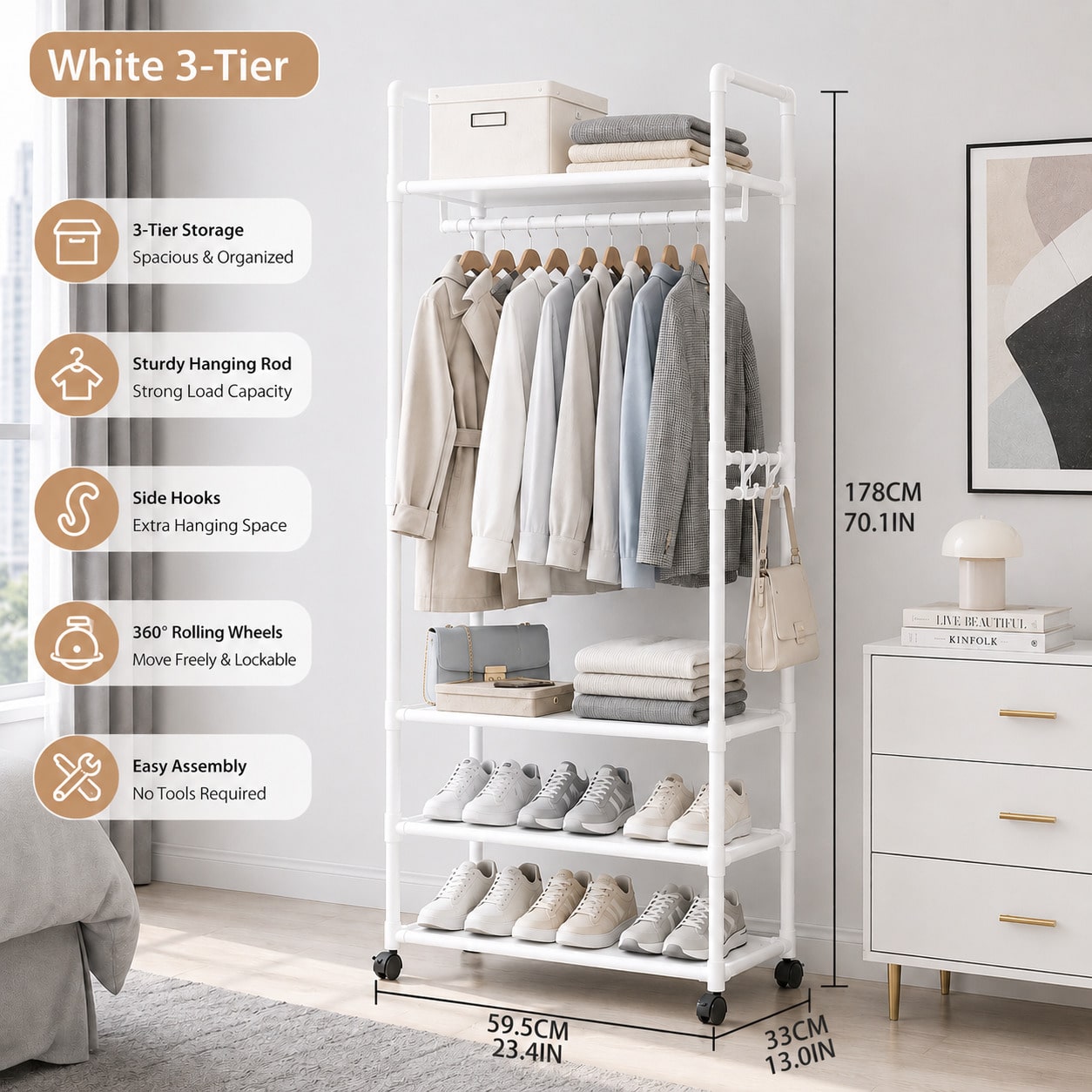 Rolling Clothes Rack With Whee - огляд і ціна Fishing Rod Travel