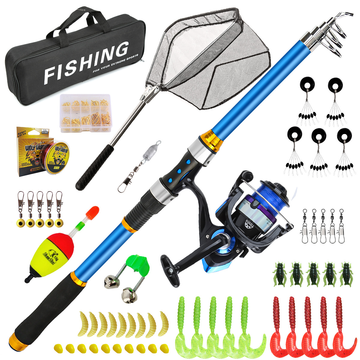 2.1-3.6M Telescopic Glass Fibe - огляд і ціна Fishing Rod Combo